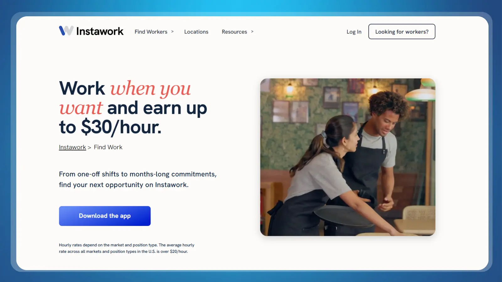página web de Instawork