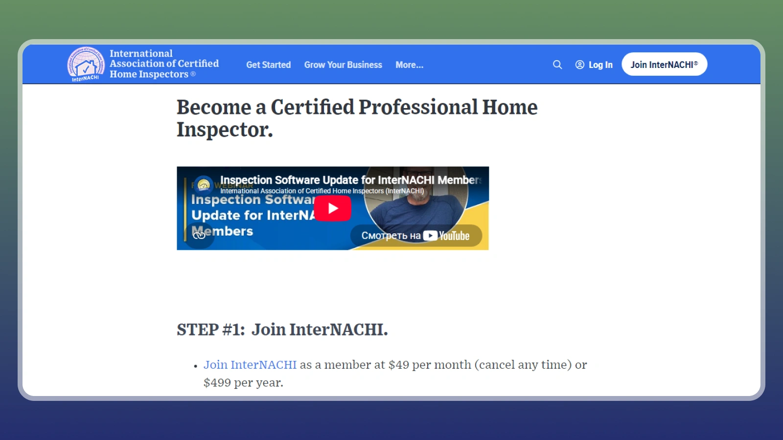 InterNACHI website