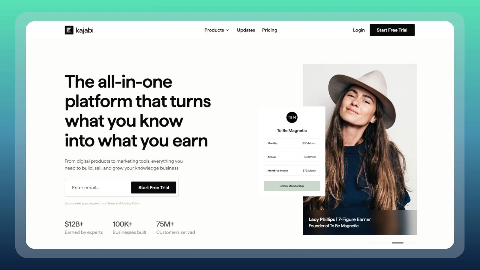 Kajabi website homepage