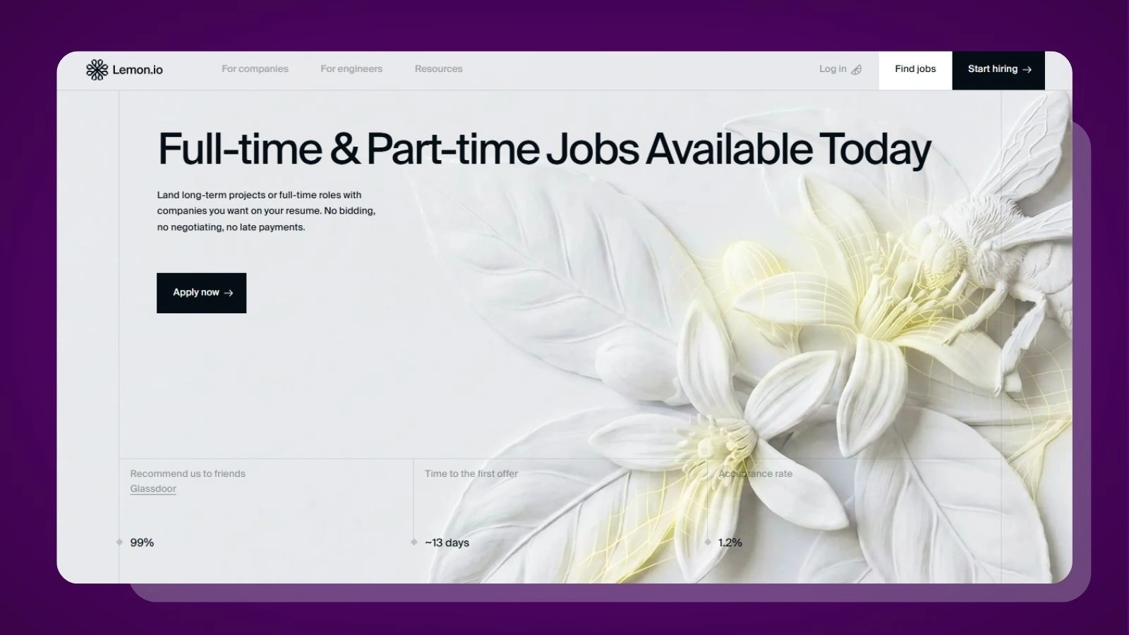 Lemon.io website homepage