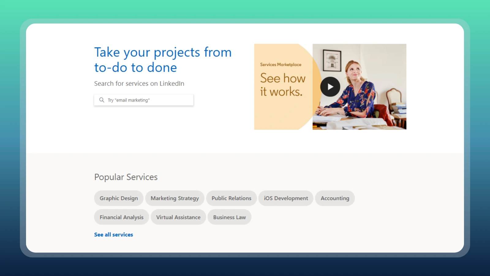 Linkedin website services page