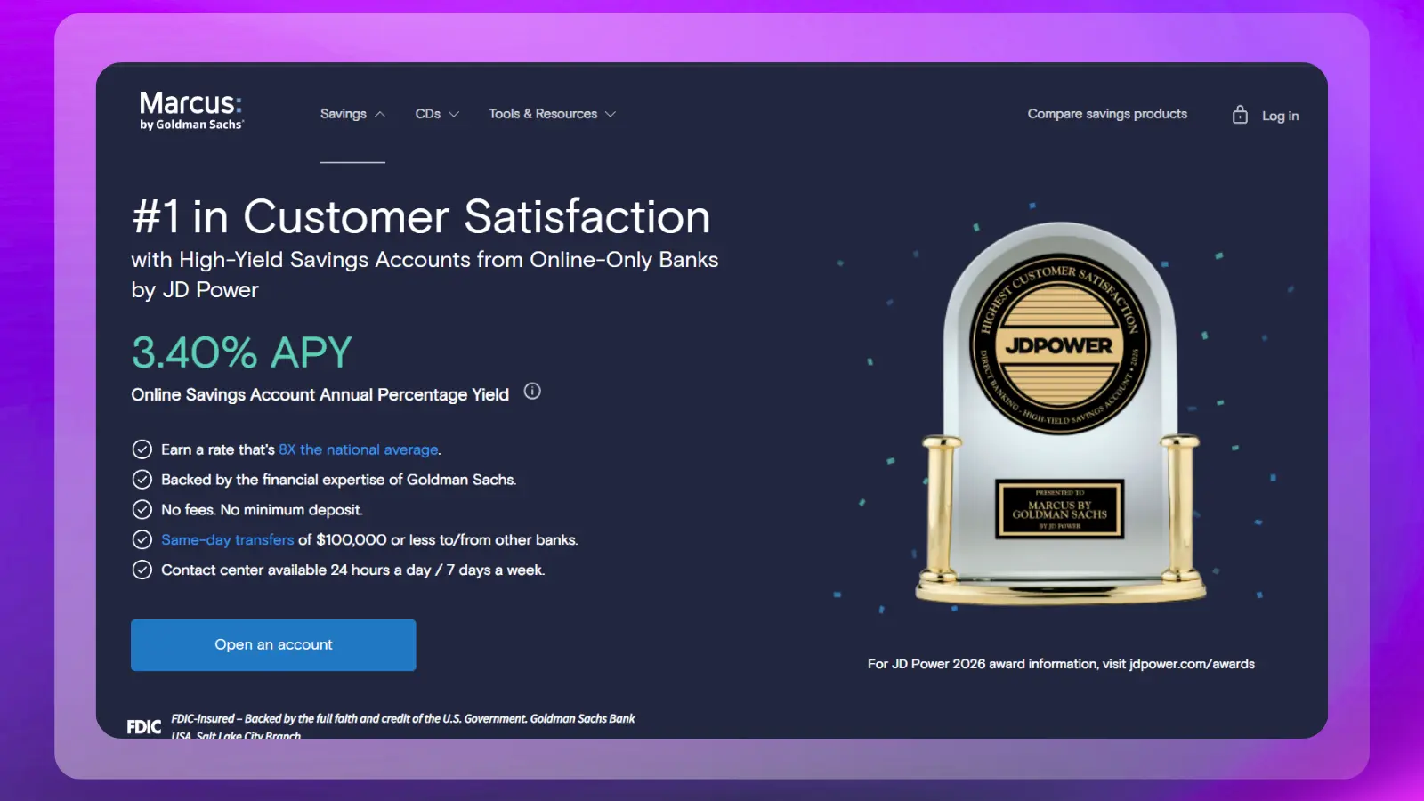 Marcus by Goldman Sachs website homepage