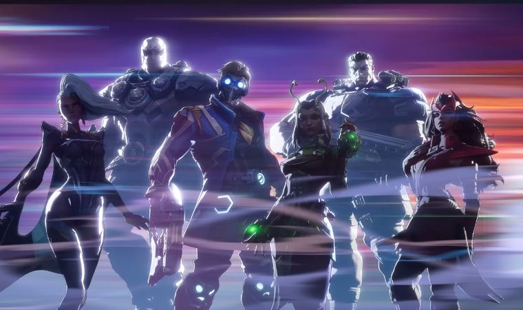 Marvel Rivals artwork featuring a team of superheroes charging into battle.