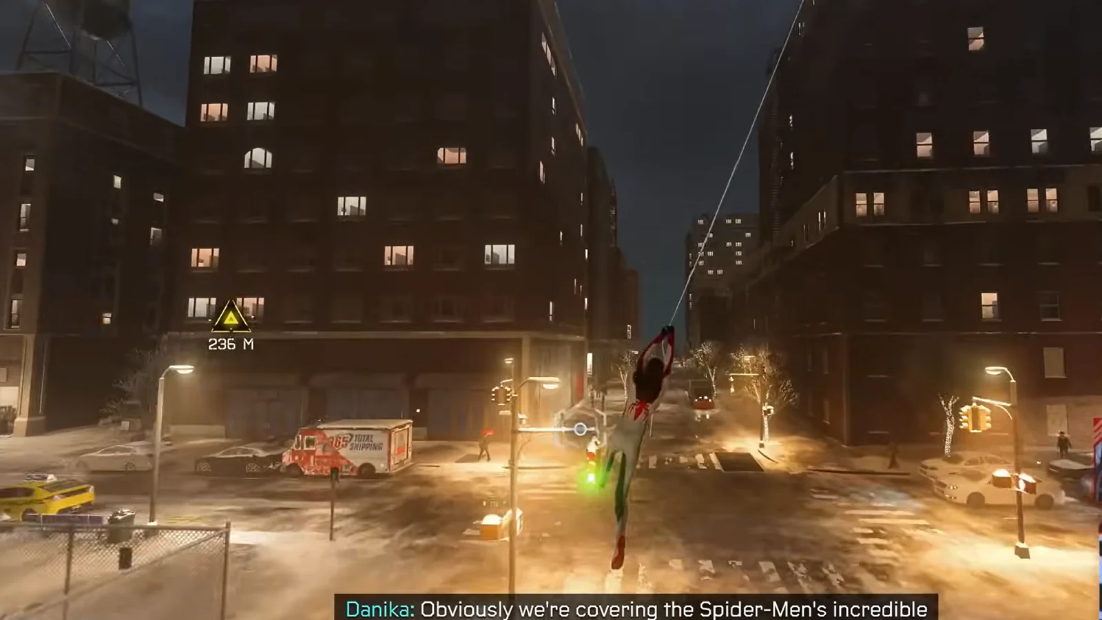 Spider-man is flying