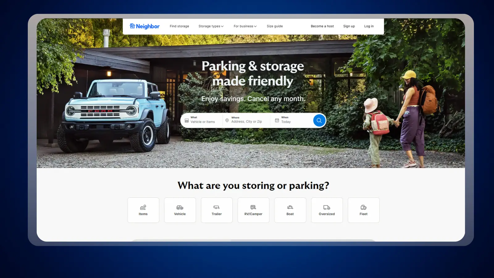 Neighbor website homepage