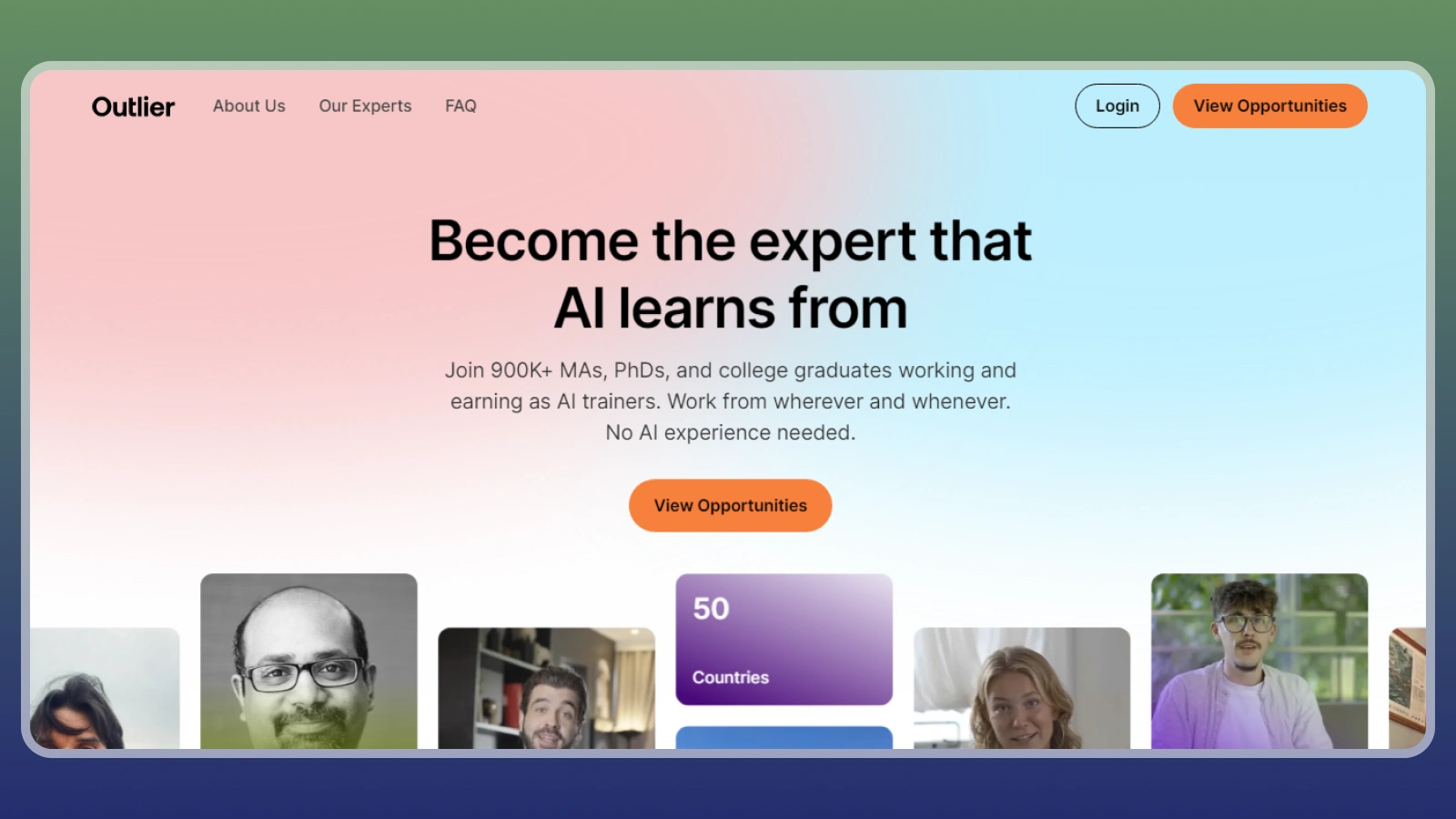 Outlier Ai website