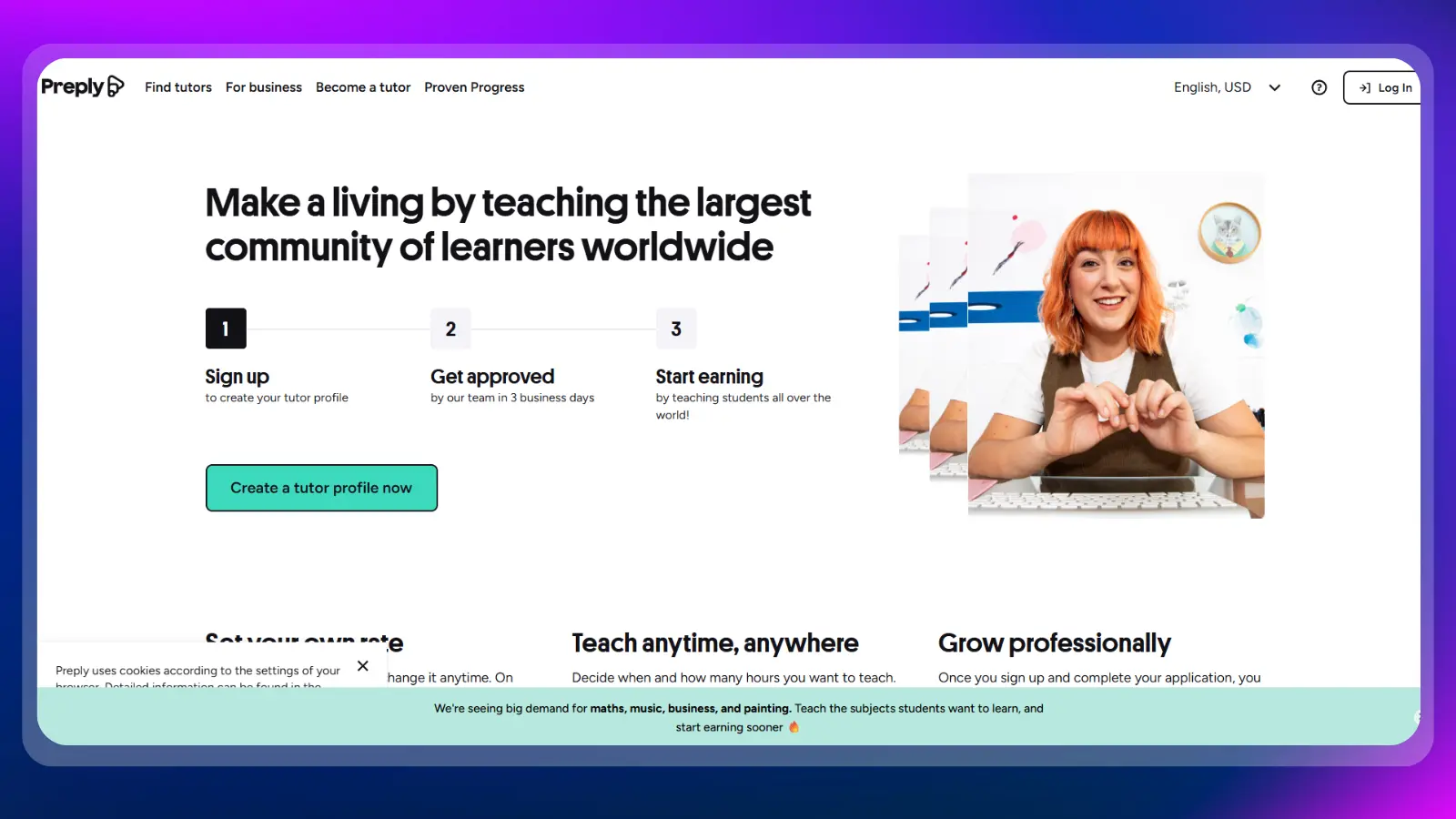 página web de Preply