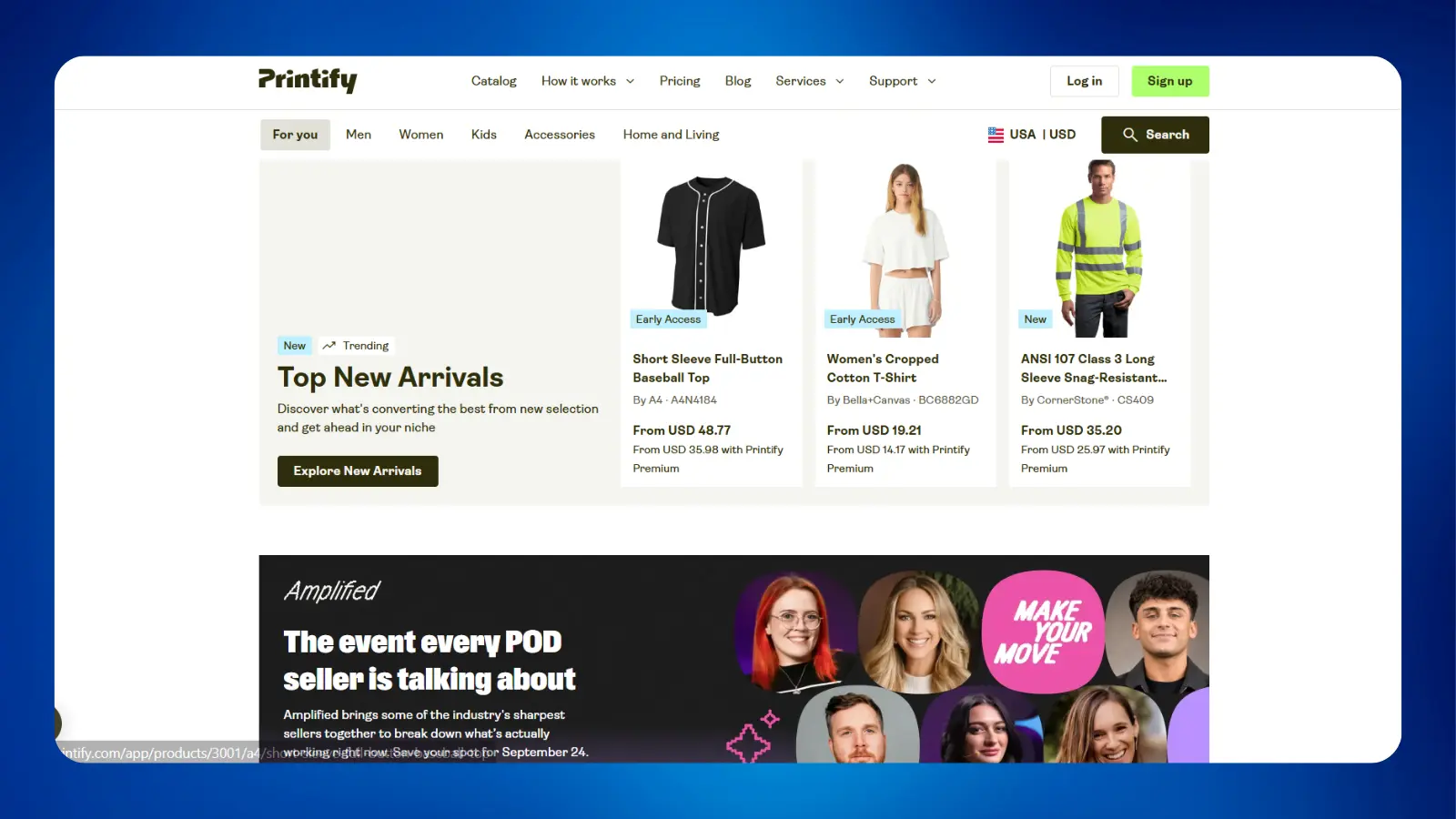Printify website or platform