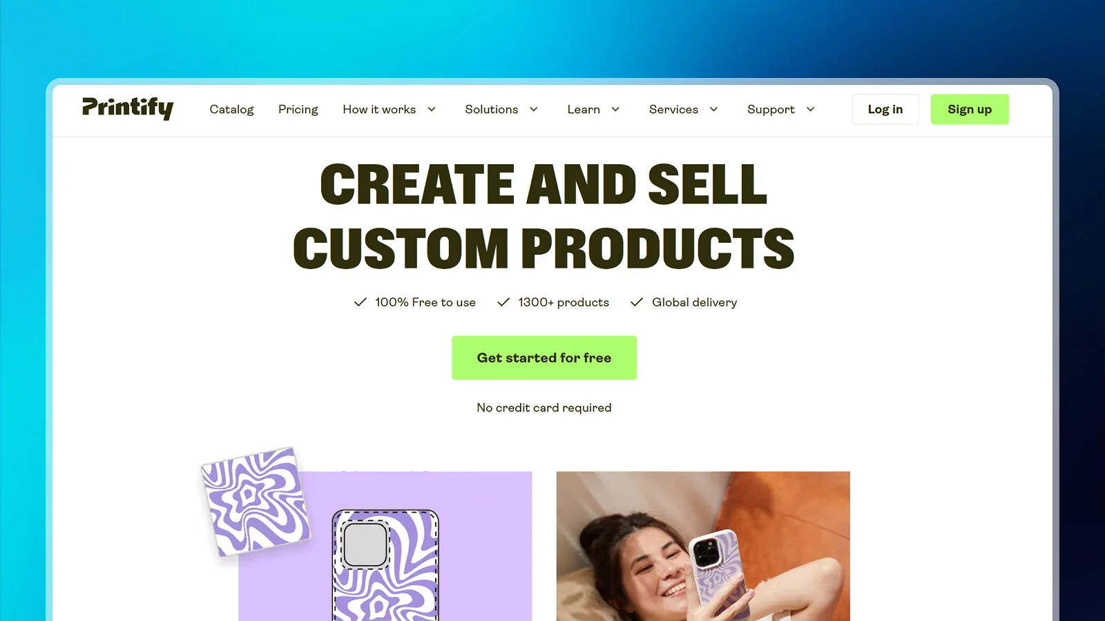 Página web de Printify
