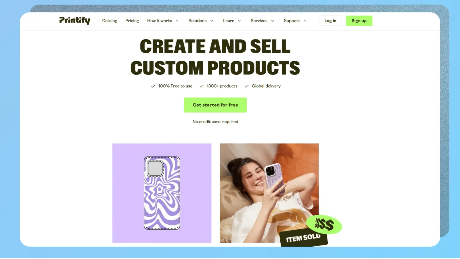 Printify website homepage