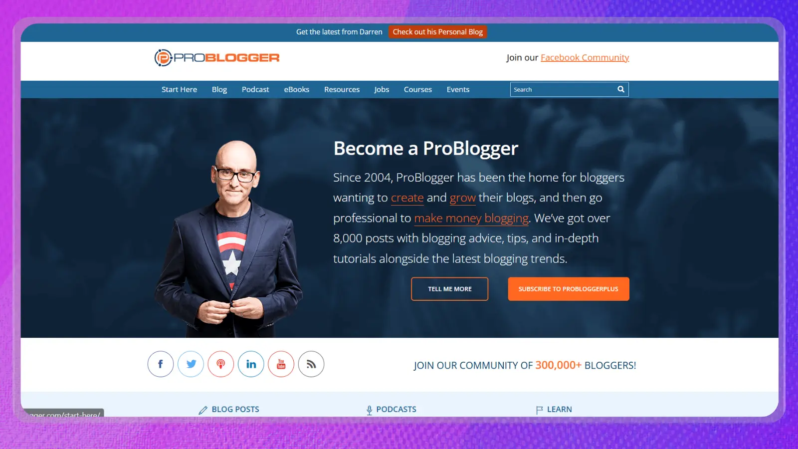 página web de Problogger