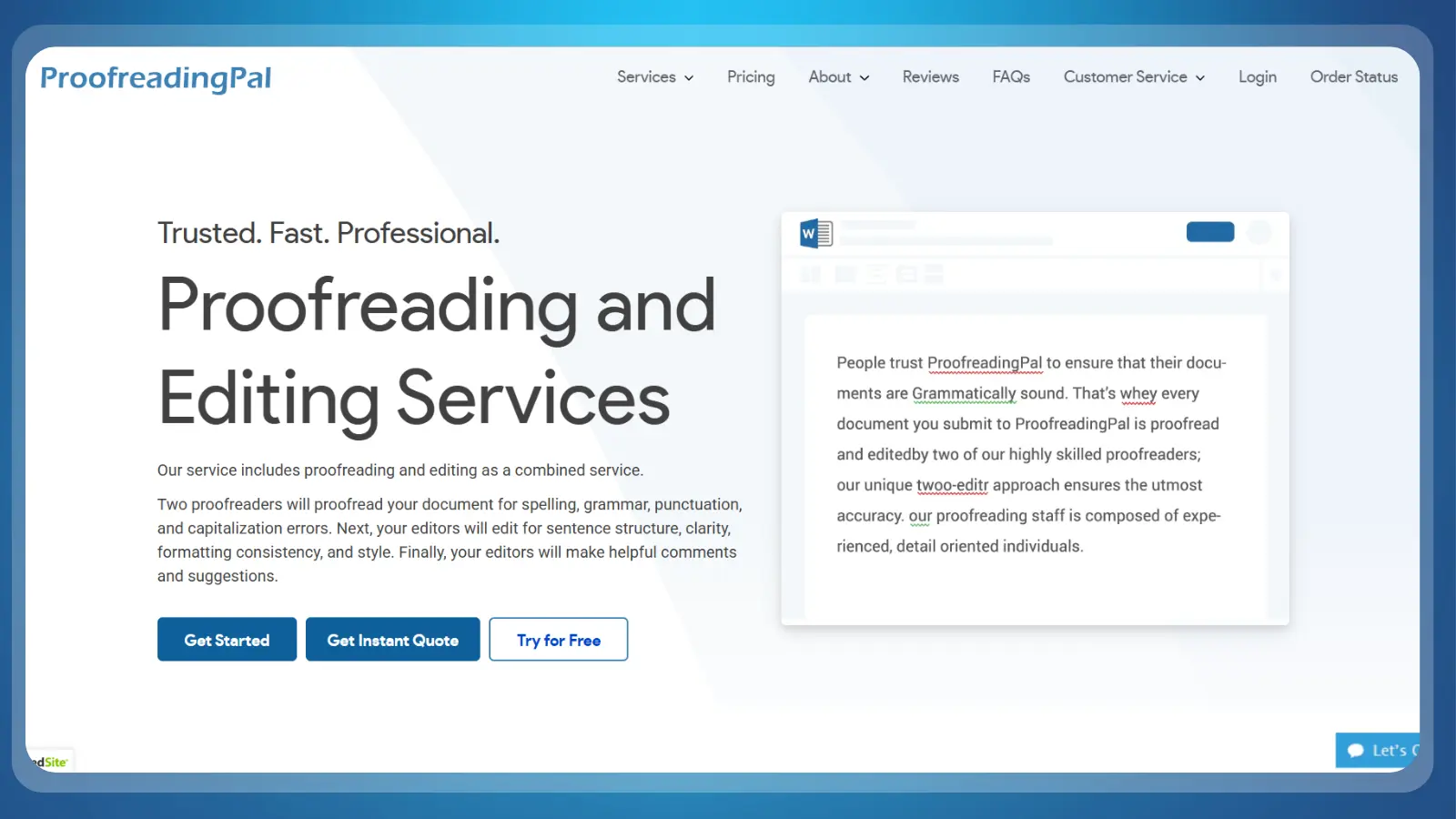página web de Proofreadingpal