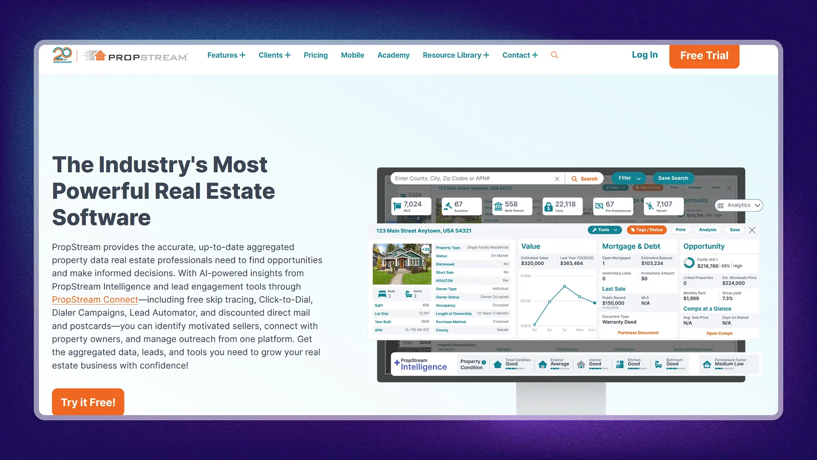 Página web de Propstream