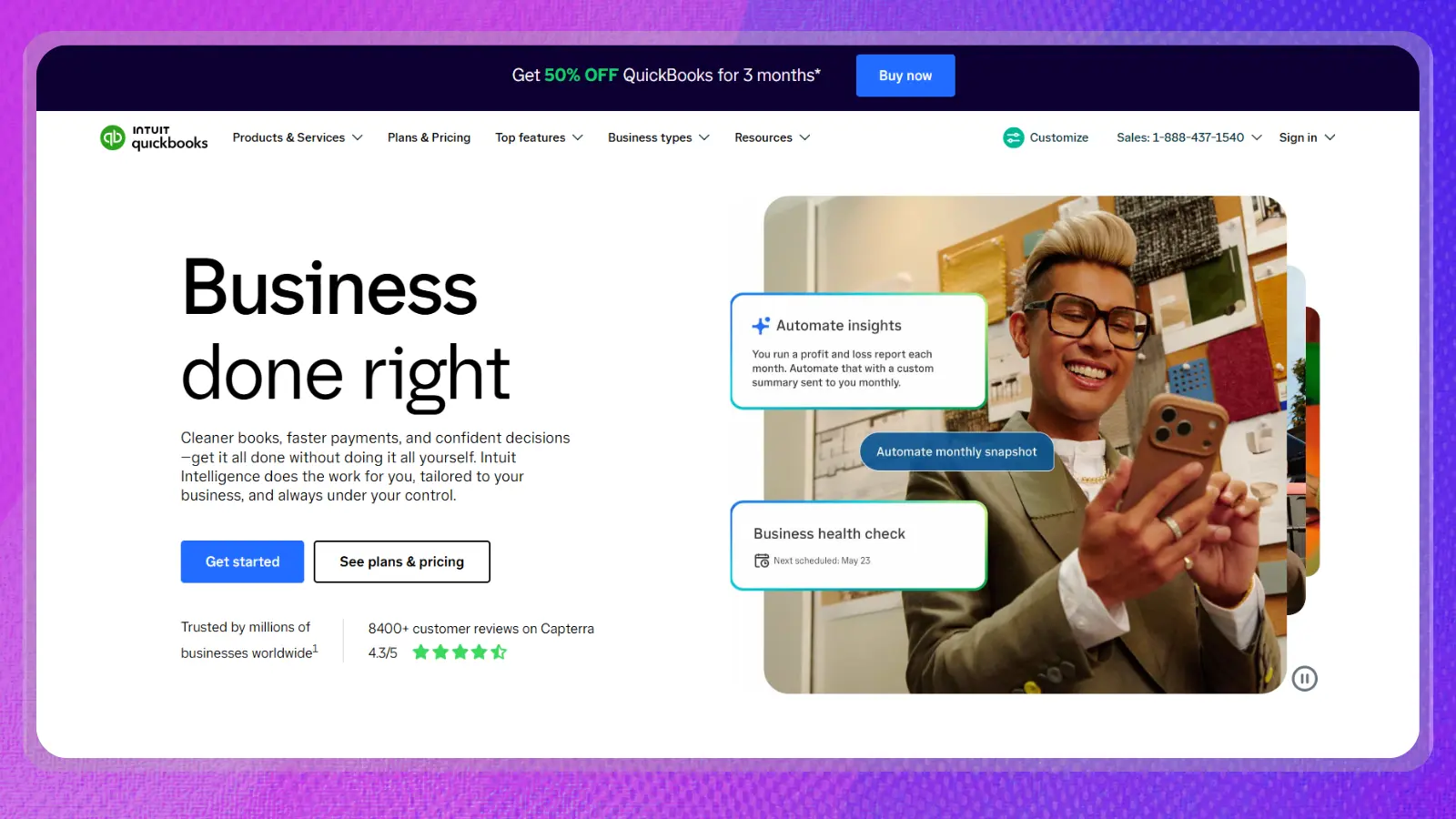 página web de QuickBooks