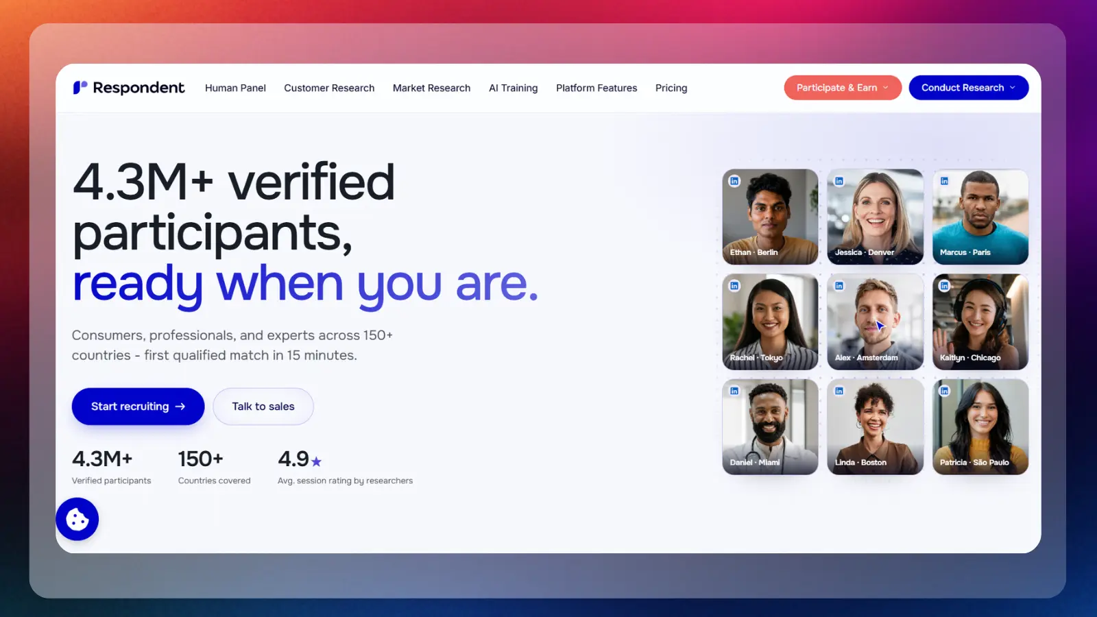 Respondent website homepage