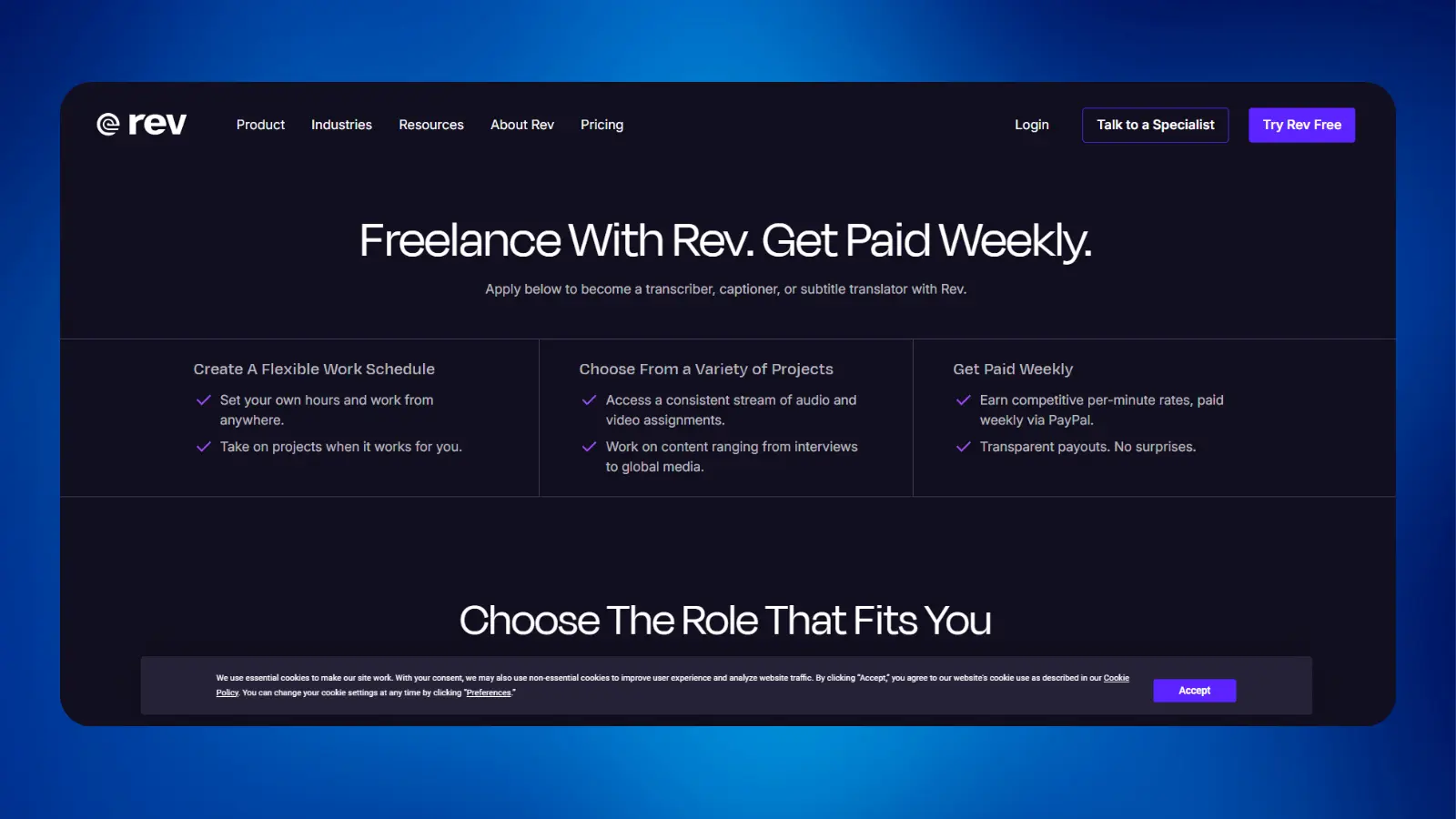 página web de rev