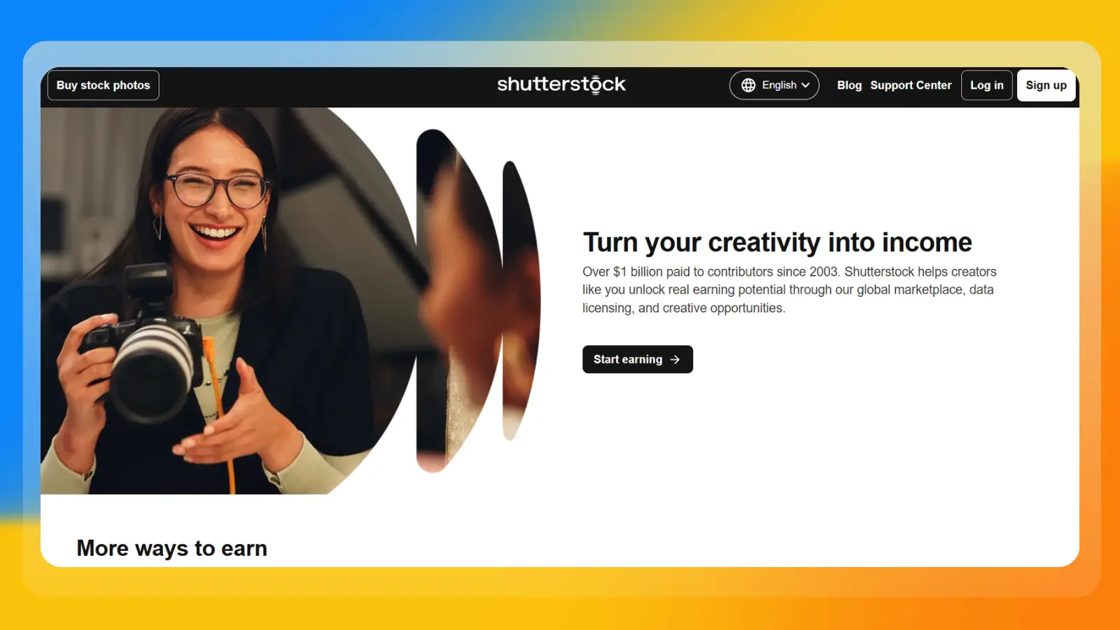 shutterstock website main page