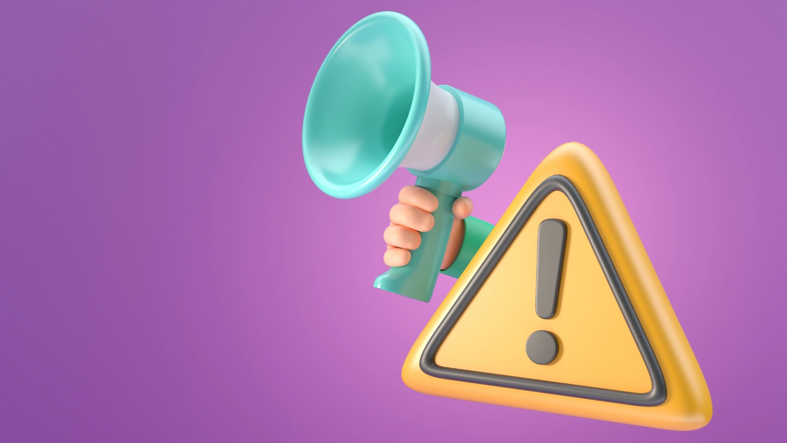 An image of a warning sign and a megaphone