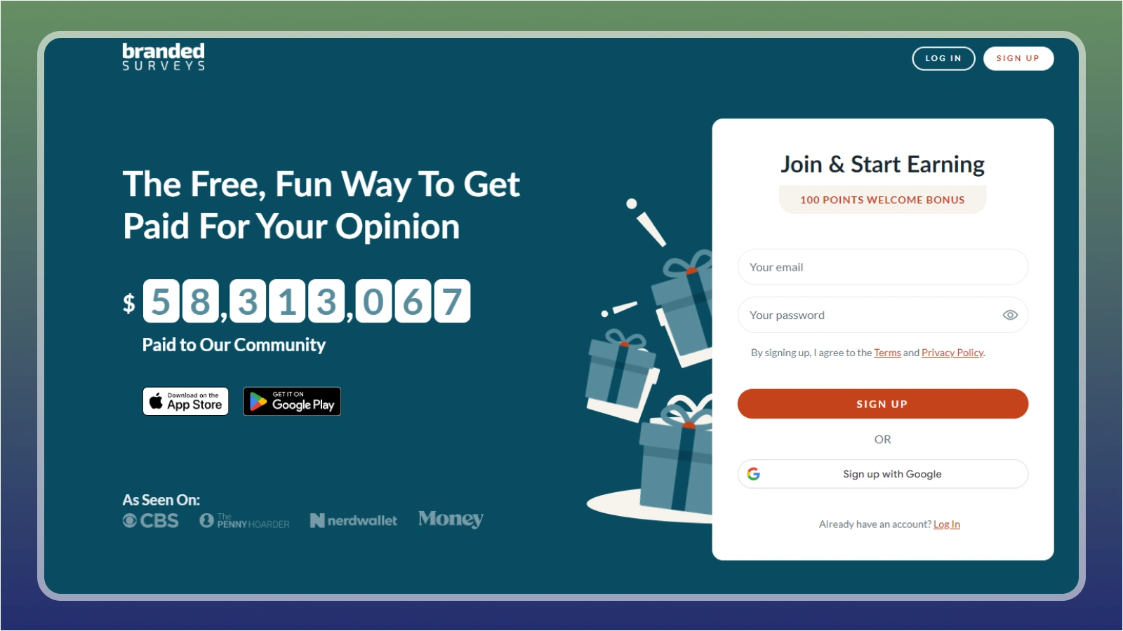 Branded Surveys sign up