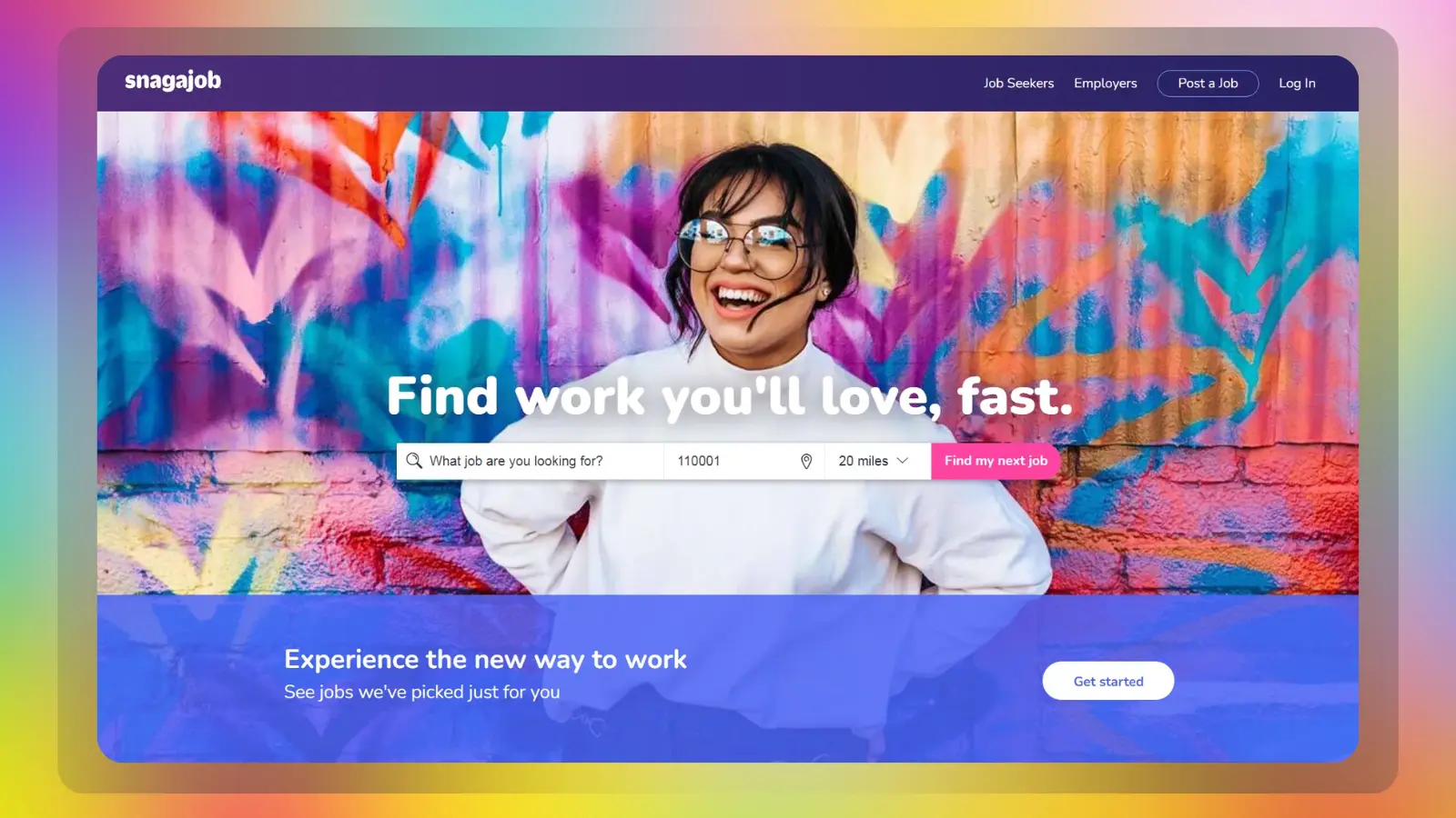 Die Website „snagajob“ mit Stellenanzeigen und Stellenangeboten für Arbeitnehmer