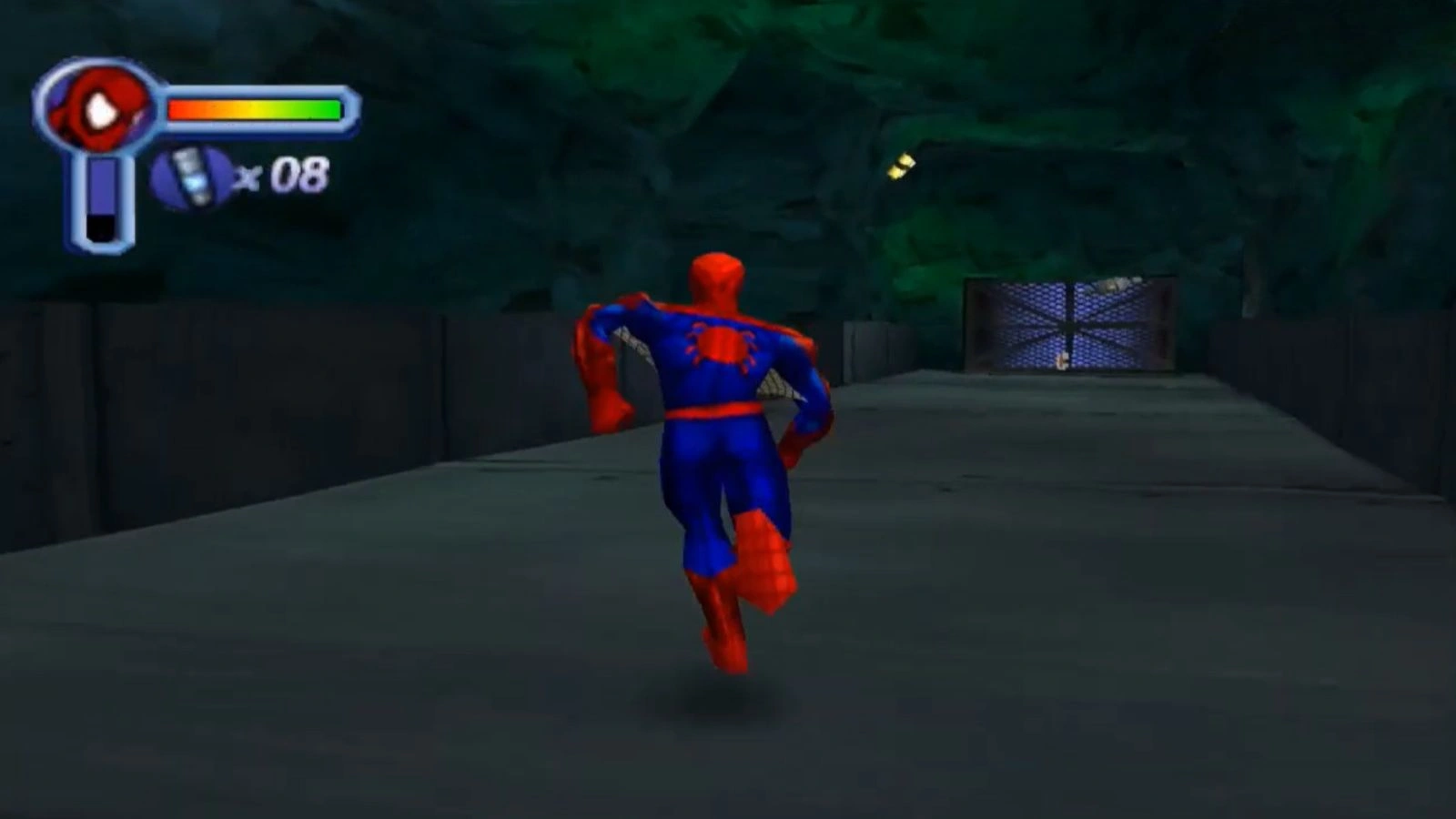 Spider-Man running down a dark corridor in Spider-Man 2: Enter Electro