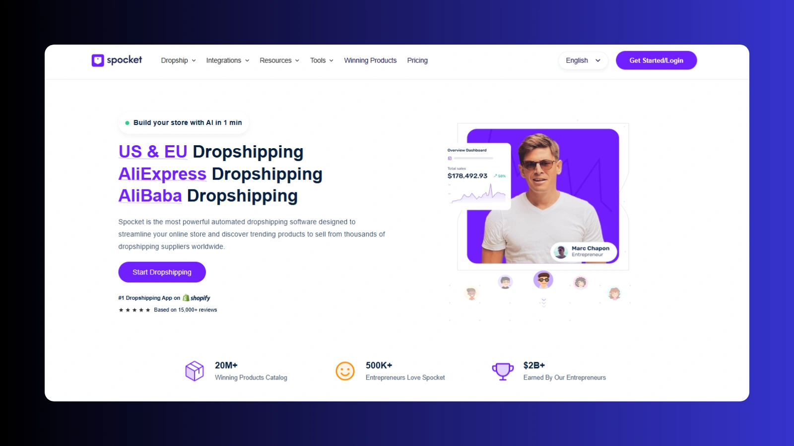 Spocket website or platform