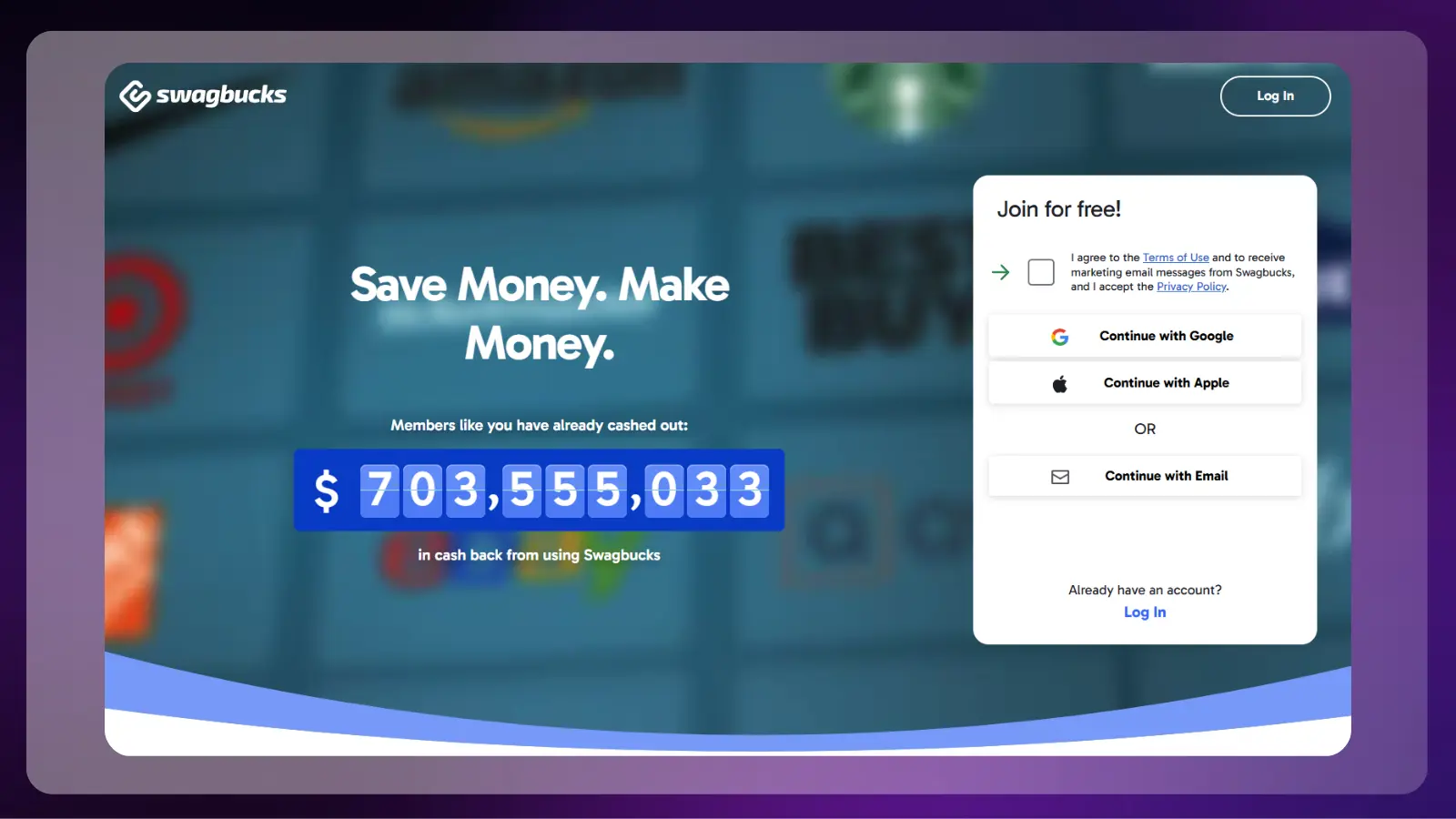 swagbucks website promoting ways to save and make money