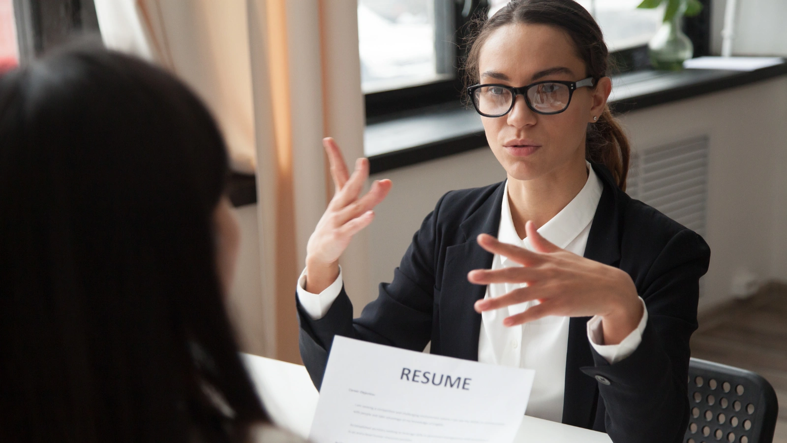 A teenager in a hiring interview