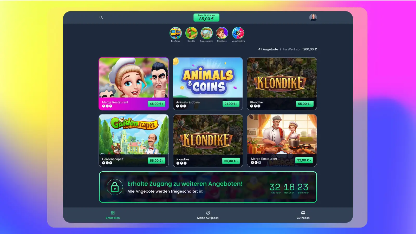 testerup website showing mobile games and cash rewards