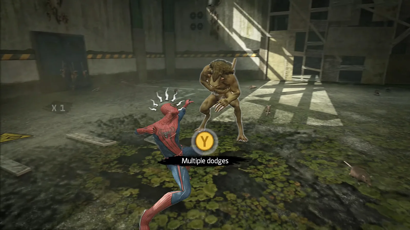 Spider-Man using spider-sense to dodge a mutant enemy