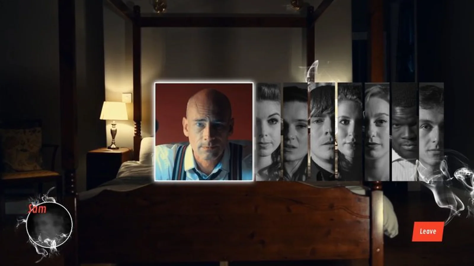 The Shapeshifting Detective gameplay showing multiple suspects during an investigation.