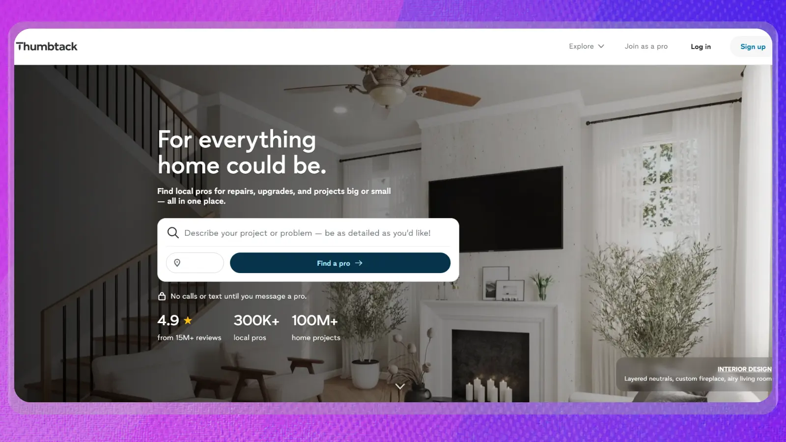 página web de Thumbtack