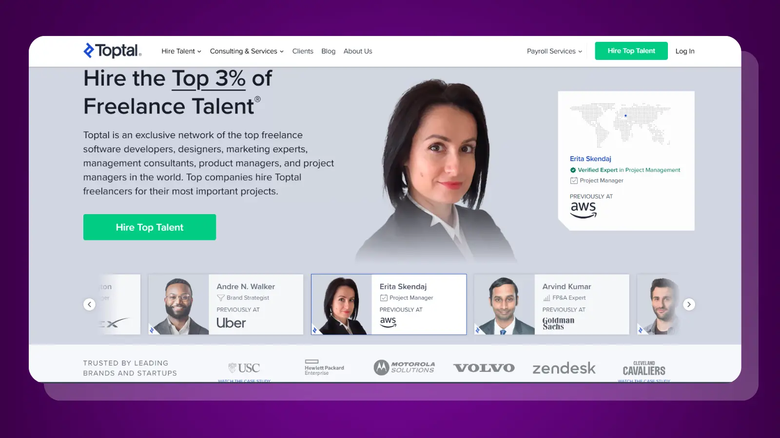 Toptal website homepage