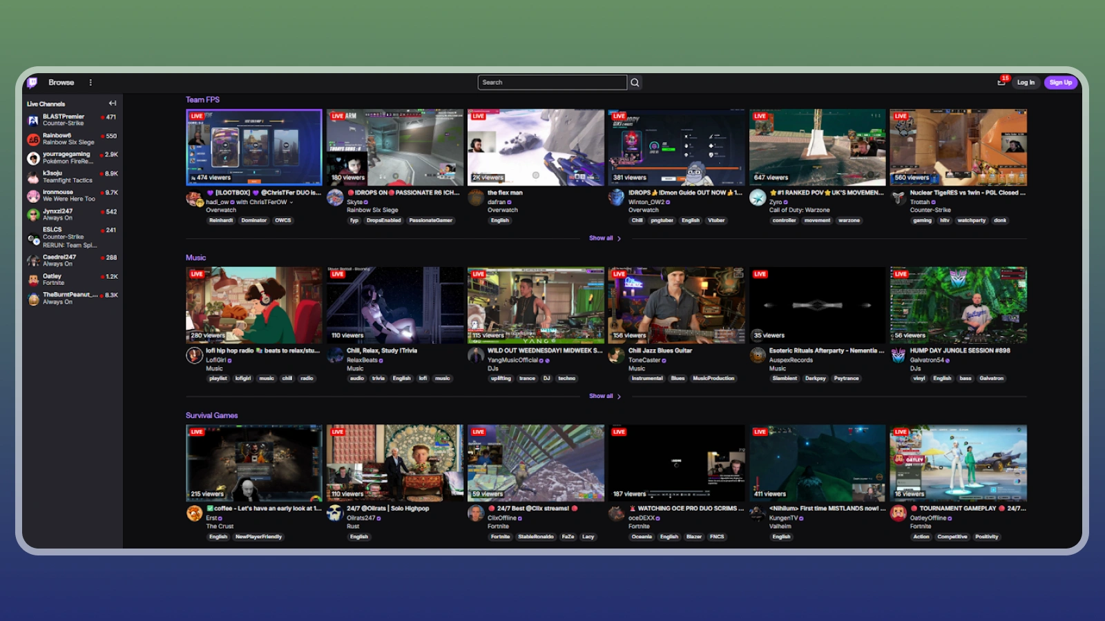 Twitch Streaming website