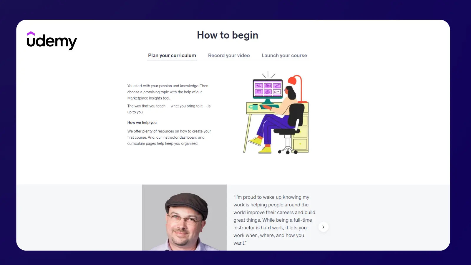 página web de Udemy