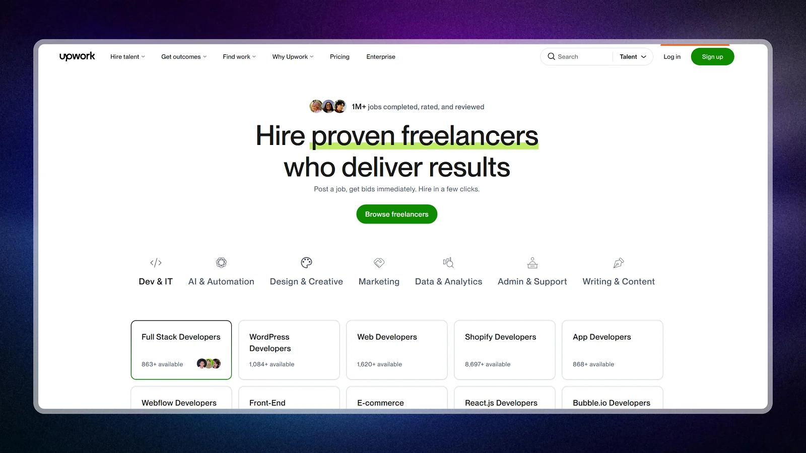 Página web de Upwork