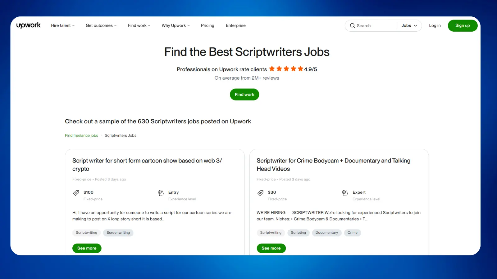 página web de Upwork