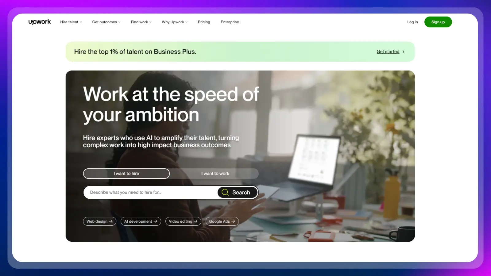 página web de Upwork