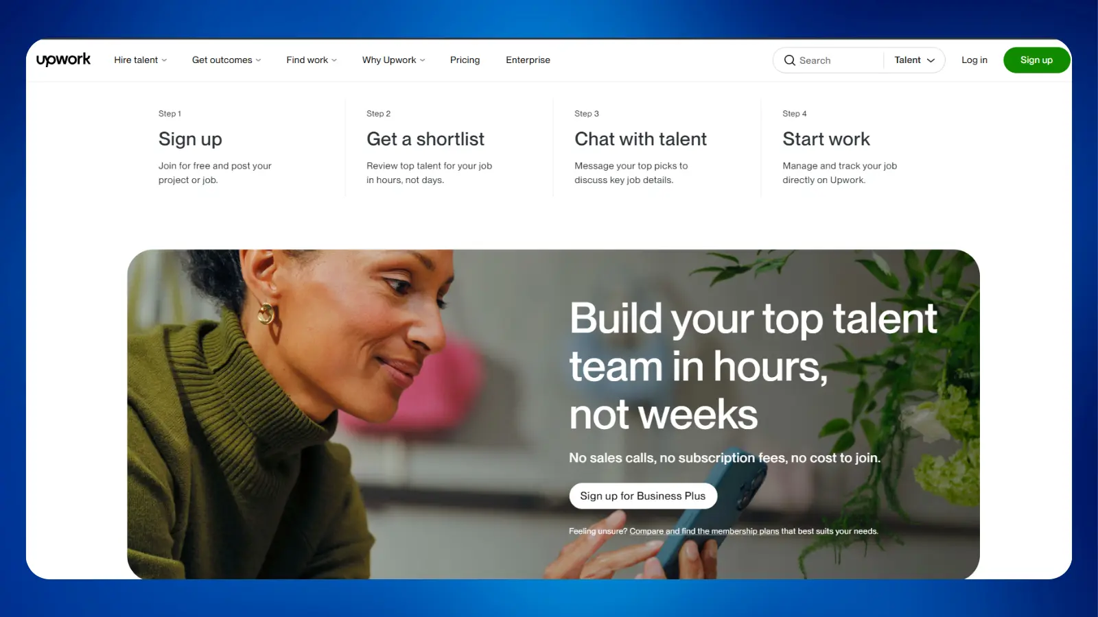 página web de Upwork