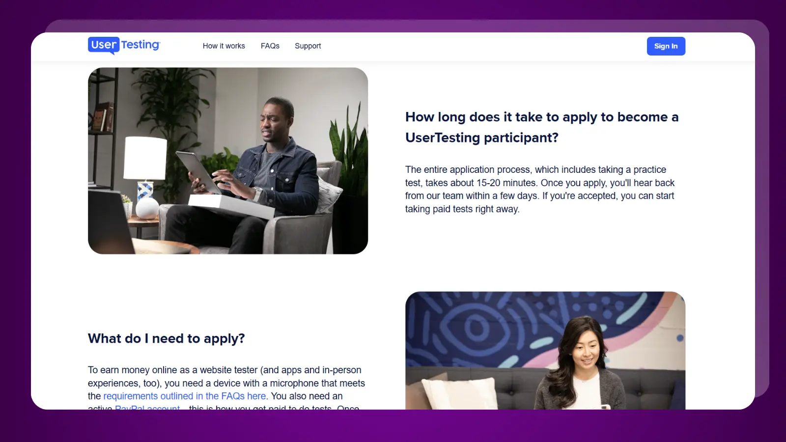 usertesting website]