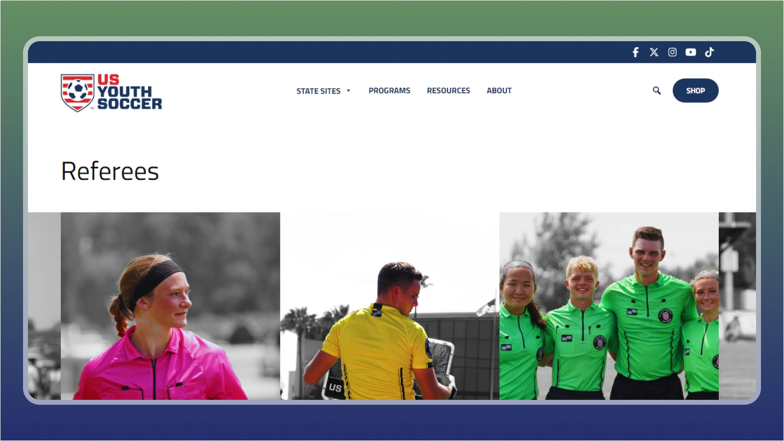 Página web de Fútbol Juvenil de EE. UU.
