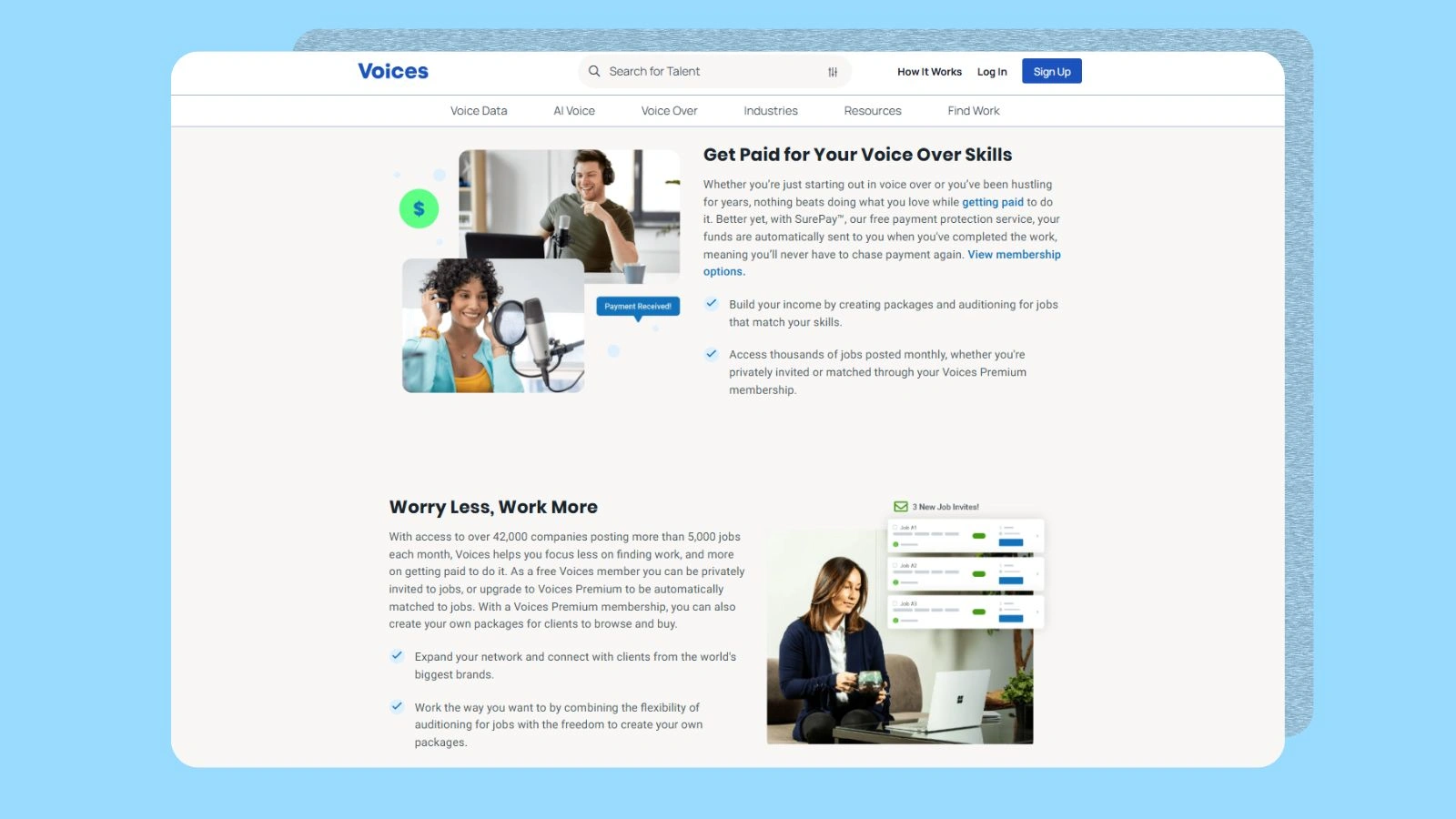 Voices website homepage