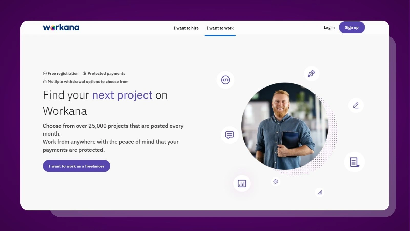 Workana website homepage