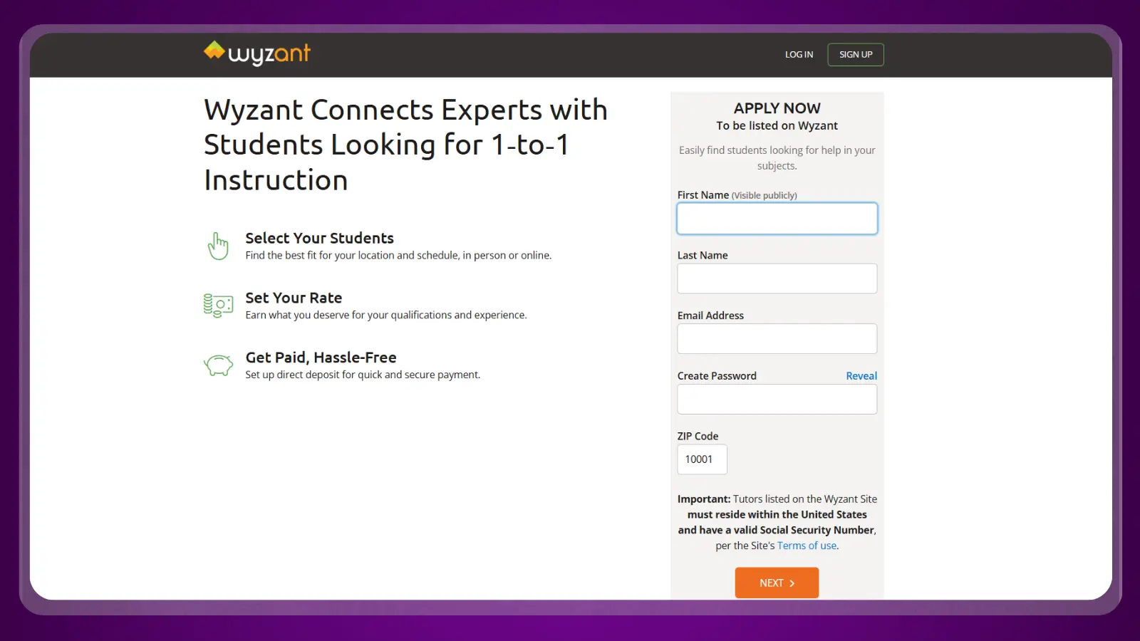 wyzant website