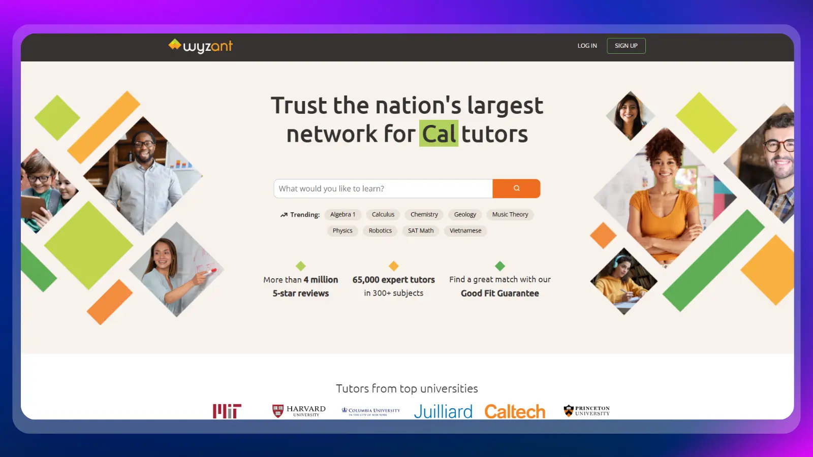 página web de Wyzant