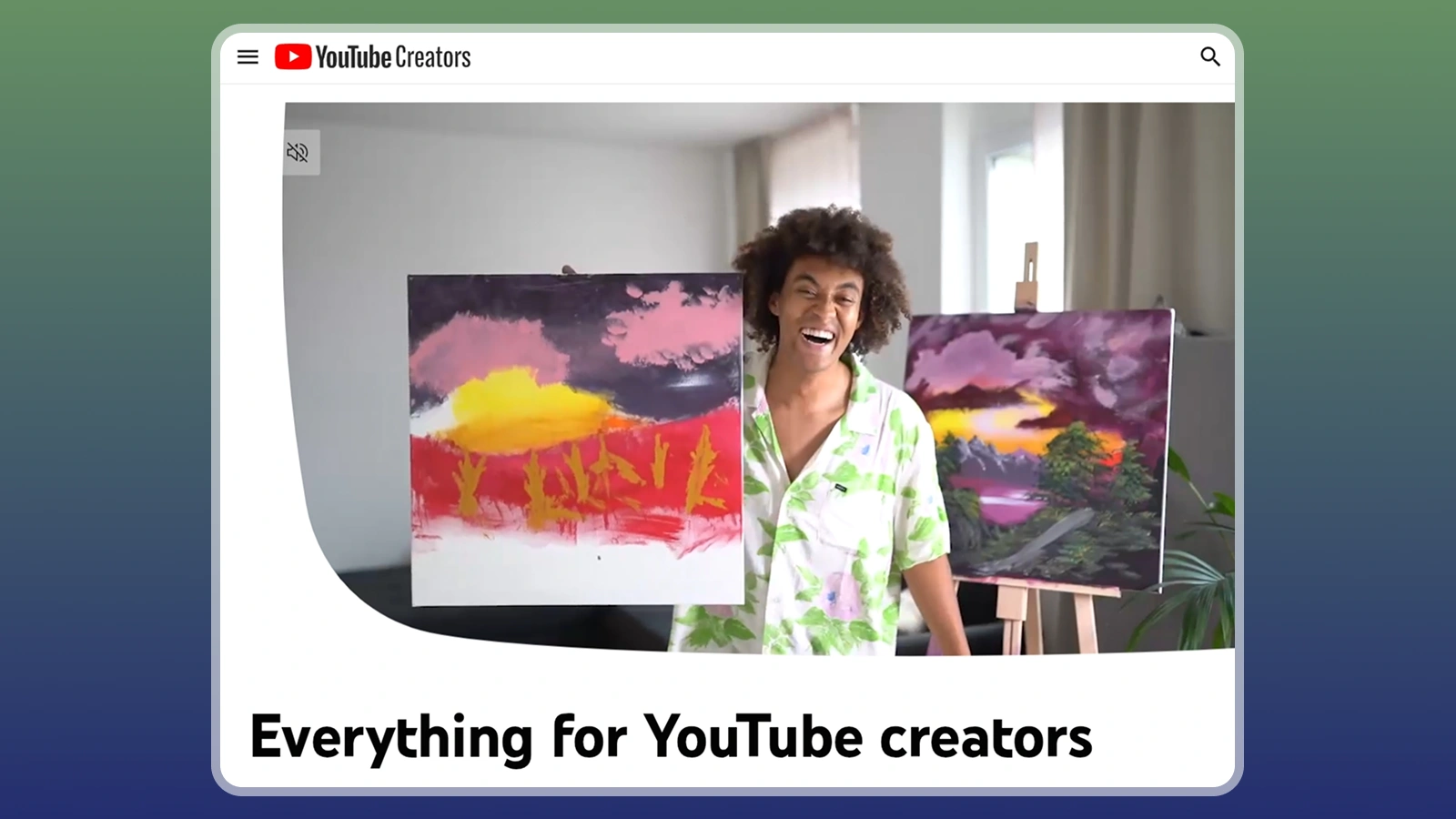 Página web para creadores de YouTube