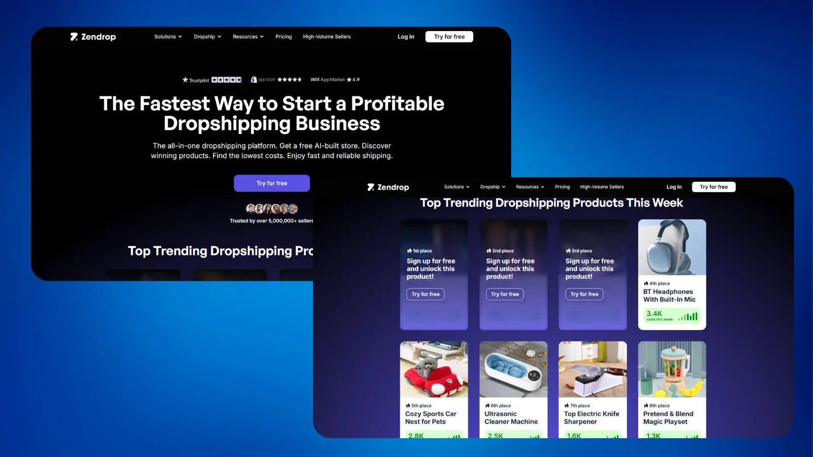 Zendrop website or platform