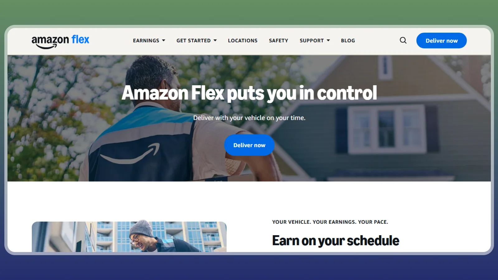 Amazon Flex website