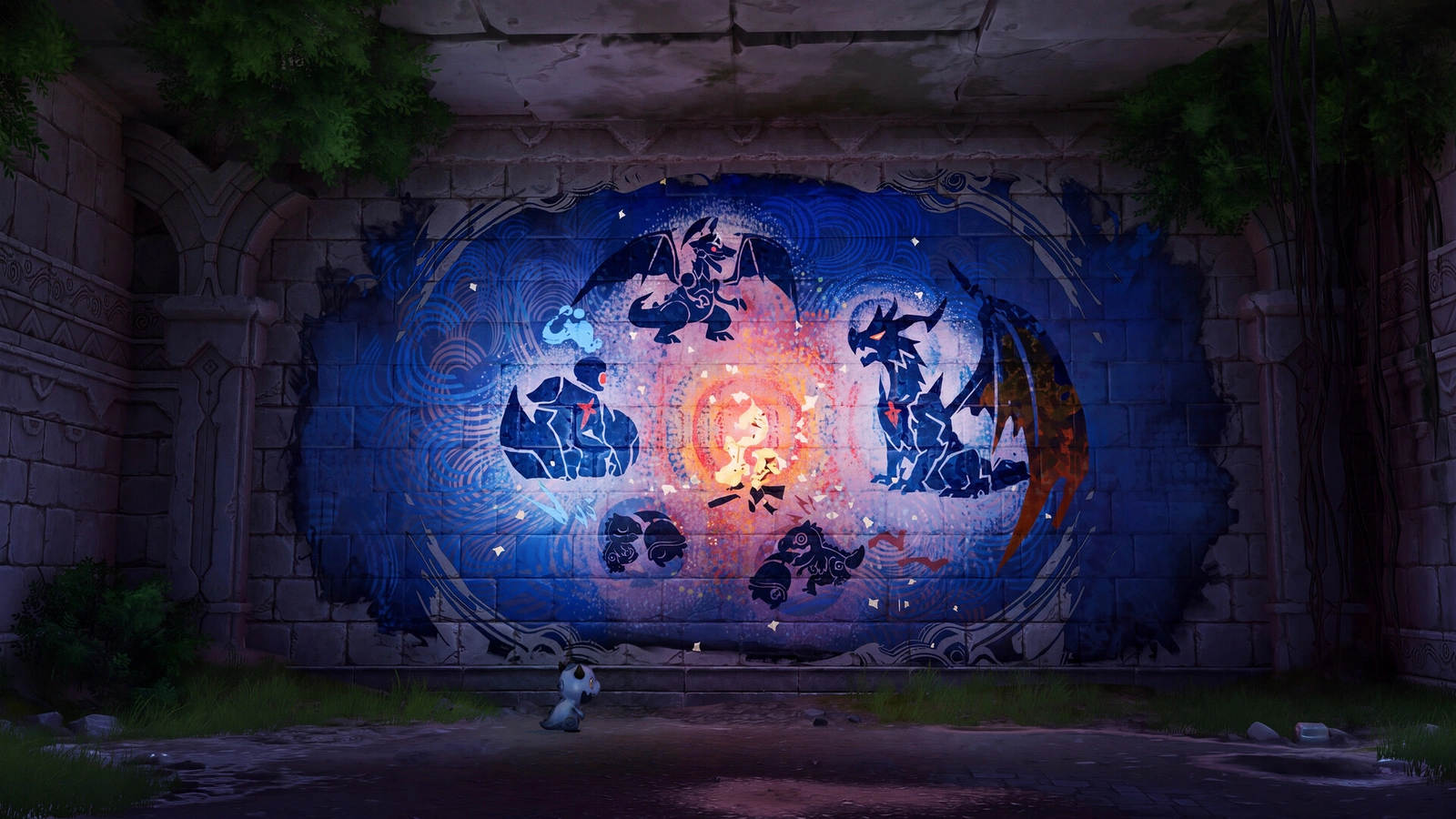 Aniimo cave wall mural depicting creature constellation legend