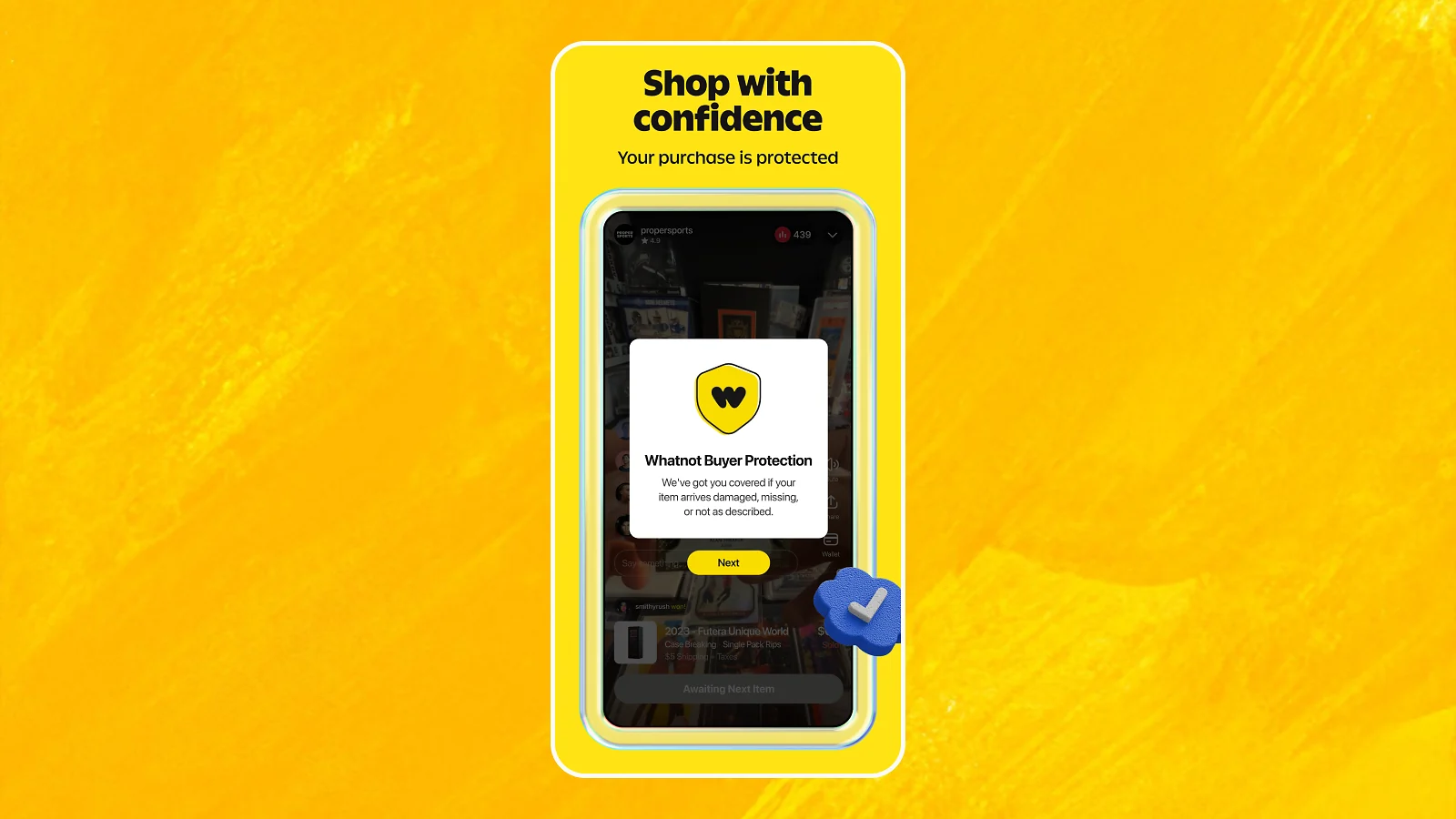 Whatnot app - safety notification